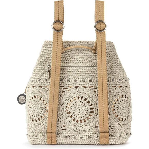 Womens Crochet Backpack Natural Medallion Vegan Recycled Eco-Friendly main image 7